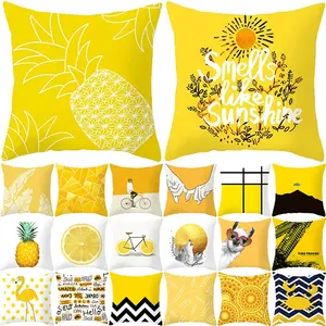 18 дюймов желтый для диванных подушек, наволочки для подушек, Северная Европа Наволочка Современные Контракт в виде геометрических фигур, желтого цвета с вышивкой кровать Наволочки