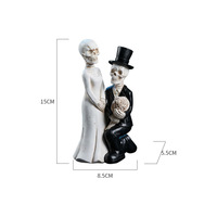 Figurines en résine de mariée et marié à thème Halloween, décorations d'art pour jardin, salon, entrée et table