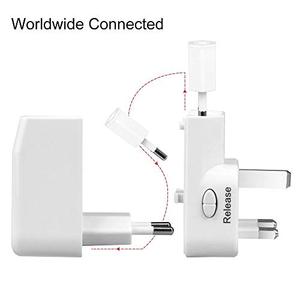 อะแดปเตอร์แปลงไฟแบบพกพา Wonplug Universal USB พร้อมฟิวส์คู่ ไฟแสดงสถานะ 2 ดวง แบบถอดได้ 2 <span class=keywords><strong>in</strong></span> 1 ที่ชาร์จโทรศัพท์มือถือแบบพกพา - Product Image 6
