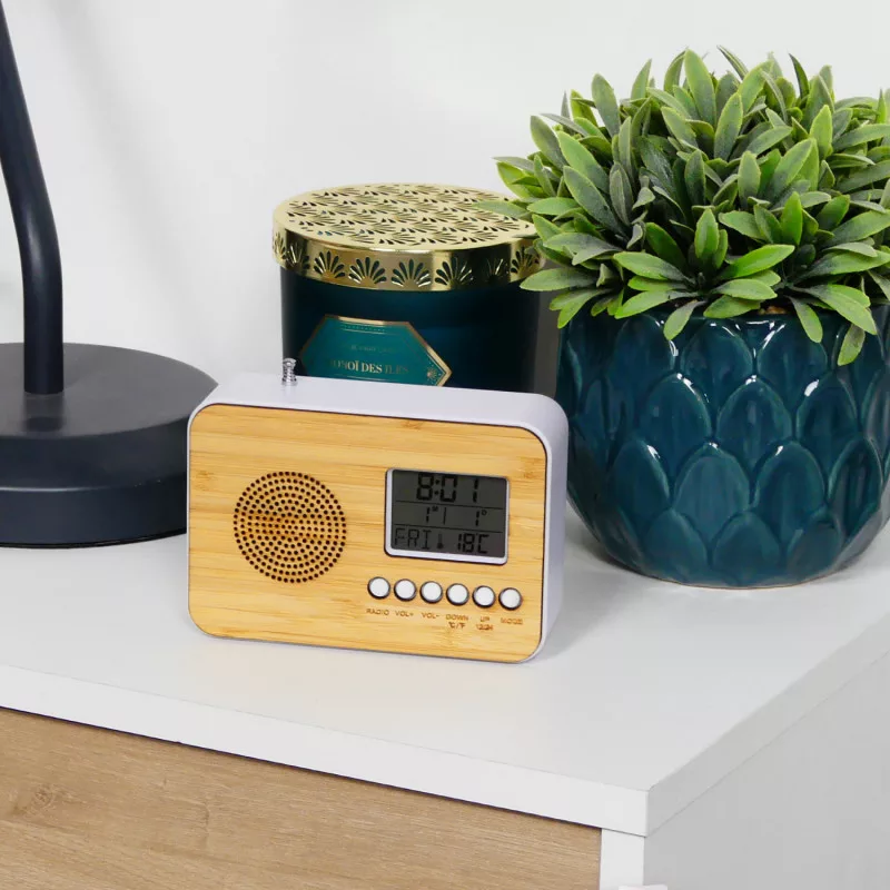 Wohnkultur FM Radio Bambus uhr Neues Design Schreibtisch Tischuhren  Multifunktion datum Temperatur Zeit Digitaler Wecker| Alibaba.com