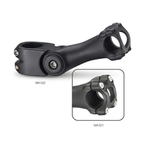 Tige de guidon de vélo en alliage d'aluminium Promax OEM pour vélos de montagne et de route, usinée CNC, finition argentée, 108/128 mm, 304/308 g, 35-145