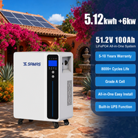 Système de stockage d'énergie hybride tout-en-un LiFePO4 5kW 5.12kWh 51.2V 100Ah pour l'Ouzbékistan, Asie centrale, livraison rapide, coupure de courant