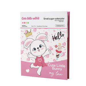 Acquerello piccolo quadrato libro di pittura <span class=keywords><strong>per</strong></span> bambini 24 <span class=keywords><strong>colori</strong></span> Non tossico a base d'acqua materiali libro da colorare - Product Image 5