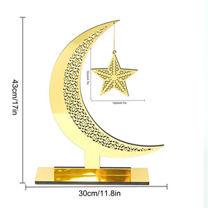Décoration de table en bois acrylique avec étoiles et croissant de lune pour le festival du Ramadan au Moyen-Orient - Product Image 6
