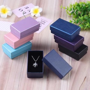 Custom Logo Luxury Textured Paper Jewelry Box for Earrings Ring <b>Square</b> Cardboard Small Gift Packaging Box with Foam Insert Whole - Product Image 2