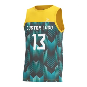 Maillots de volley-ball en spandex pour équipes sportives, sublimation en usine, uniformes noirs, maillots de volley-ball pour hommes, couleurs bleues - Product Image 1