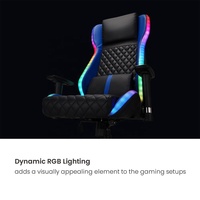 Chaise de jeu Razer CH09-7 RGB, grande et confortable, en cuir PVC, ergonomique, inclinable, chaise d'ordinateur PC avec éclairage LED pour configuration de joueur