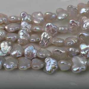 Juego de Accesorios para Collar y Pendientes Hechos a Mano, Perlas Sueltas de 12 mm, Naturales, Barrocas, de Trébol, Diamante, Perla Blanca, Dispersas, Púrpura - Product Image 4