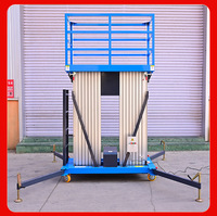 Grue à mât hydraulique électrique, plateforme élévatrice en aluminium, simple/double colonne, capacité de levage 0,5 tonne, élingue à chaîne, vitesse de levage 4-6m/min
