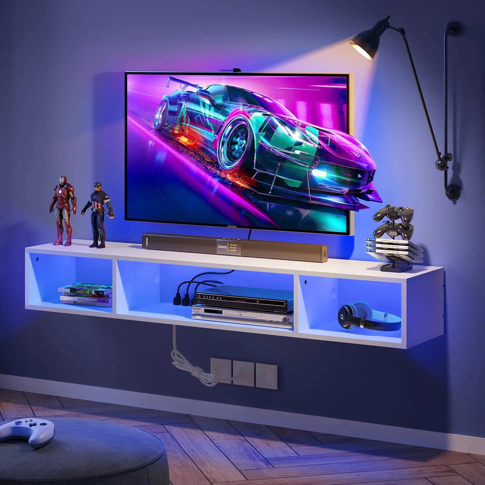 mueble para tv flotante floating shelves whole wall mounted for tv stand cabinet floating tv wood shelf console