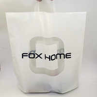 Sac de courses écologique OEM jetable personnalisé en PE recyclé, grand format, avec poignée souple en boucle, robuste, pour supermarché, pour vêtements et chaussures