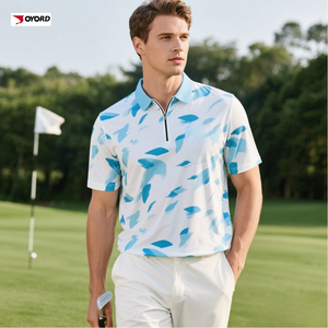Camisa de golf para hombre que absorbe la humedad de secado rápido de manga corta Casual 1/4 cremallera Poloshirts Quarter-Zip Knit Golf Shirts Polo