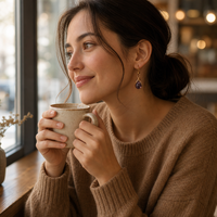 Boucles d'oreilles pendantes en pierre précieuse naturelle en forme de goutte, plaquées or, avec crochets pour femmes