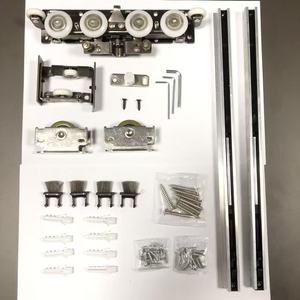 Hayalet kapı donanım aksesuarları tam Set gizli parça sürgülü kapı dört tekerlekler Rolls tampon kasnak silindir sistemi parçaları - Product Image 3