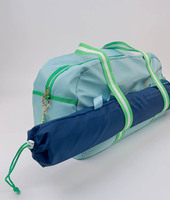Sac de rangement pour Mahjong personnalisable, design rayé, avec sangles de maintien pour tapis, sac à bandoulière multi-poches pour les amateurs de Mahjong