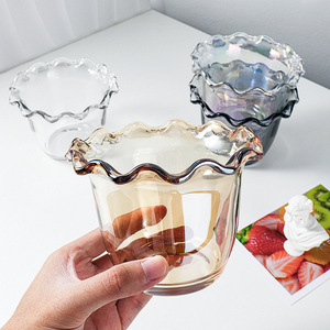 Mangkuk kaca makanan penutup manis 400ML kustom baru jus transparan susu goyang buah Salad Oatmeal Yogurt cangkir prasmanan restoran peralatan minum - Product Image 4
