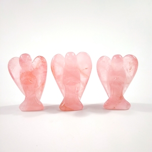 Feng shui-GEMA vívida para tallar animales, Ángel de cuarzo rosa - Product Image 3