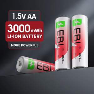 EBL 8 <b>Pack</b> 3000mwh 1.5V Rechargeable AA <b>Batteries</b> Constant Voltage Cylindrical <b>Lithium</b> <b>Ion</b> Rechargeable <b>Lithium</b> Charger - Product Image 1