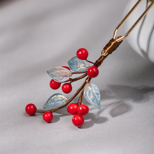 Baies rouges, fruits porte-bonheur, fruits simulés, épingles à cheveux Hanfu, style ancien, nouvelles épingles à cheveux de style chinois, style traditionnel chinois - Product Image 3