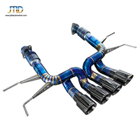Tuyau d'échappement droit en titane finition bleu brûlé JTLD Catback pour Chevrolet Corvette C8 Z06 Super Sport X-Pipe - Échappement arrière