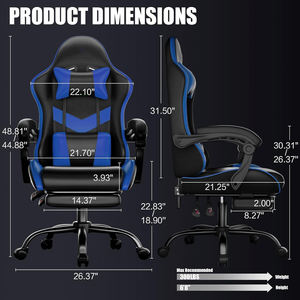 <span class=keywords><strong>เก้าอี้</strong></span>เล่นเกม ajunion พร้อมหมอนรองเอวนวด<span class=keywords><strong>เก้าอี้</strong></span>แข่งแบบสั่นเก้าอี้เล่นเกมพีซีเชื่อมโยงกับที่พักแขนแบบปรับได้ - Product Image 2