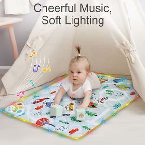 Tapis de jeu musical <span class=keywords><strong>pour</strong></span> bébé 100*70cm Jouet Conte de rhymes d'enfance Tapis d'activités Matelas doux <span class=keywords><strong>pour</strong></span> nourrissons Couverture de jeu avec musique et éclairage - Product Image 3