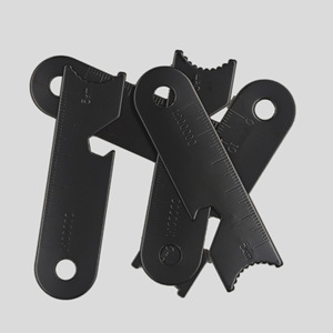 Outil de survie multifonctionnel pour l'extérieur, grattoir, ouvre-bouteille, acier inoxydable, 75 mm x 20 mm, noir, allume-feu - Product Image 1