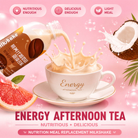 Poudre de milkshake substitut de repas en bouteilles de 50g, 3 saveurs : Cacao, Matcha, Patate douce violette, Vente en gros OEM