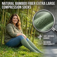 Chaussettes de compression en fibre de bambou en gros, grandes tailles, mollets larges, extra larges, douces, respirantes, de soutien, pour usine