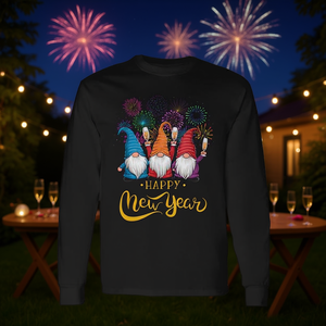 Camiseta de manga larga para fiesta familiar de gnomos de Feliz Año Nuevo, Nochevieja - Product Image 3