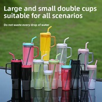 40 oz PC plastic tumbler met rietje en handvat, gepersonaliseerde bekers, tumblers groothandel, bulk, lekvrije tumbler