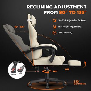<span class=keywords><strong>Silla</strong></span> Gamer Ergonómica Reclinable Personalizada Anji, Económica, con Muestra Gratis, <span class=keywords><strong>Silla</strong></span> para Videojuegos con Altavoces y Masaje, Blanca - Product Image 4