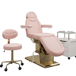 <span class=keywords><strong>Table</strong></span> <span class=keywords><strong>de</strong></span> <span class=keywords><strong>massage</strong></span> électrique pour salon <span class=keywords><strong>de</strong></span> beauté, base en acier inoxydable doré, vente chaude, prix bas - Product Image 2