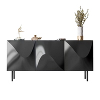 Buffet noir moderne Buffet Armoire Salle à manger Console Table de rangement Décorer Cabinet Armoires de salon