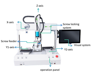 Machine de serrage automatique de vis de bureau à quatre axes, anti-brouillage intelligent, avec système visuel multi-axes et fonction de soufflage, pour l'industrie. - Product Image 2