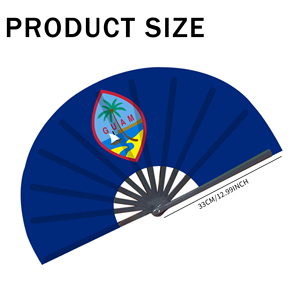 Abanicos Plegables de Bambú con la Bandera de Guam al por Mayor, Abanico de Mano para Carnaval, Boda, Festival, Fiesta, Agencia de Viajes - Product Image 5