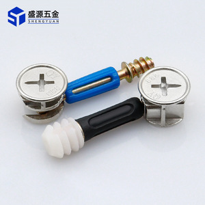 Shengyuan 888 Nickel Three In One Connector Zinc Alloy Furniture Fastener For <b>Cabinet</b> Wardrobe Assembly - Product Image 3