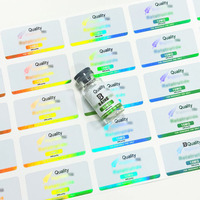 Étiquettes autocollantes brillantes holographiques étanches pour flacons de 3 ml, 5 ml, 10 ml, 20 ml, 30 ml, personnalisables avec logo privé pour stylos et peptides