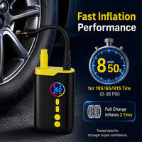 Gonfleur de pneus portable 150 PSI pour voiture, compresseur d'air sans fil avec écran LCD, arrêt automatique, fonctionnalité de sécurité