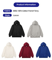 Sweat-shirts à capuche 100% Coton French Terry 300G épais pour hommes, style streetwear oversize, coupe ample et carrée, vente en gros, fabricant