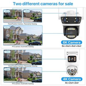 6K 12MP ngoài trời không thấm nước IP CCTV Camera ba ống kính ba màn hình kết nối Wi-Fi Hệ thống an ninh không dây có tính năng CMOS - Product Image 6