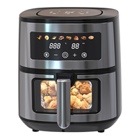 BSCI CB CE LVD EMC 5.5L grand écran tactile LCD numérique fenêtre de cuisson visuelle 1700W friteuse à Air intelligente panier intérieur détachable