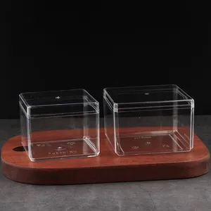 Caja de dulces de plástico Ps transparente ovalada de embalaje transparente cuadrado de alta calidad