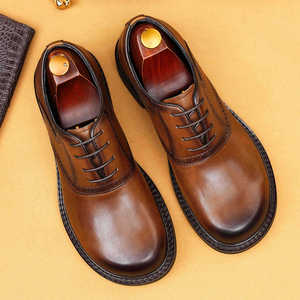 รองเท้าหนังแท้คุณภาพสูง งานแฮนด์เมด สำหรับเจ้าบ่าว งานแต่งงาน ใส่ทำงาน และใส่ลำลอง รุ่น JiuZhou C1223-3 กันลื่น - Product Image 3