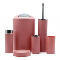 Ensemble de 6 pièces pour salle de bain en plastique PP, design simple, écologique, décoration moderne pour la maison, prix abordable, populaire