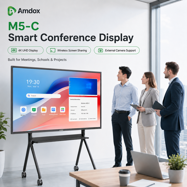 Amdox M5-C 4K UHD Smart Conference Display with Wireless Screen Sharing Android 9.0 for Meeting Room Education Business