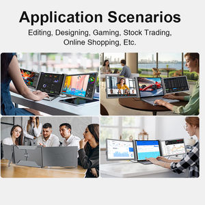 Vente en gros d'ordinateurs portables à triple écran FHD, moniteur triple portable, double écran, écran supplémentaire de 15 pouces pour ordinateur portable - Product Image 3