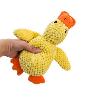 Jouet en peluche pour chien et chat en suède durable, style dessin animé, canard rembourré, jouet à mâcher couineur pour l'entraînement, vente en gros - Product Image 1