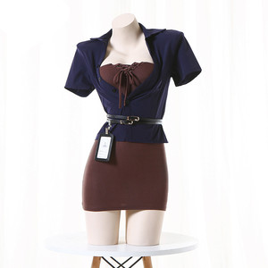 Mujeres Cosplay Oficina señora uniforme disfraz vestido traje Sexy Secretaria juego <span class=keywords><strong>de</strong></span> rol ropa conejito camisa falda conjunto - Product Image 1