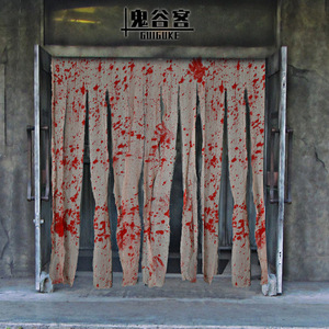 Halloween maison hantée décor sanglant gaze rideau empreinte de main nappe pansement accessoire effrayant fête décoration - Product Image 4